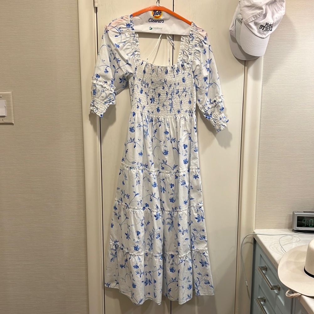 Hill House Floral Blue and White Cotton Nap Dress